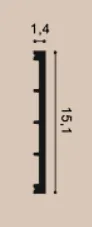 SX168 Lemovacia lišta ORAC DECOR Square d 200 x v 15,1 x š 1,4 cm