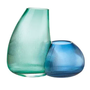 1M275 Designová sklenená váza LNN 16,5 x 17 x 14 h / 19 x 16 x 28 h (32,5 x 17 x 28 h) cm