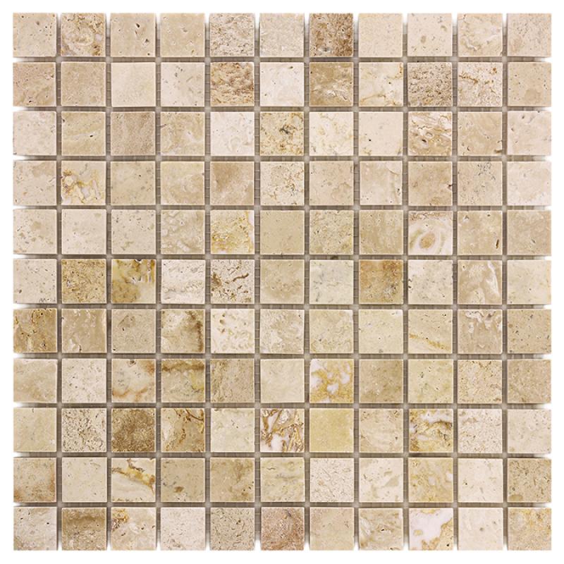 TRAVERTINE + EMPERADOR Travertine Cream 25 Kameninové mozaiky DUNIN (30,5x30,5cm/1ks)