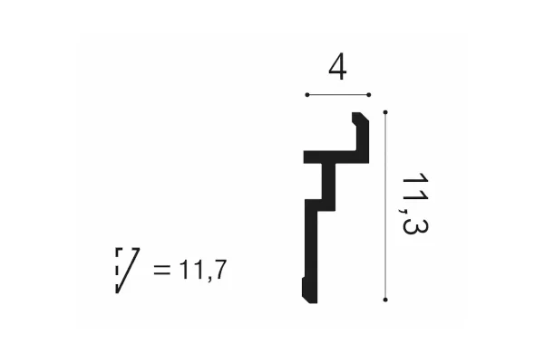 CX196 Lišta pre nepriame osvetlenie ORAC DECOR d 200 x š 4,0 x v 11,3 cm 1