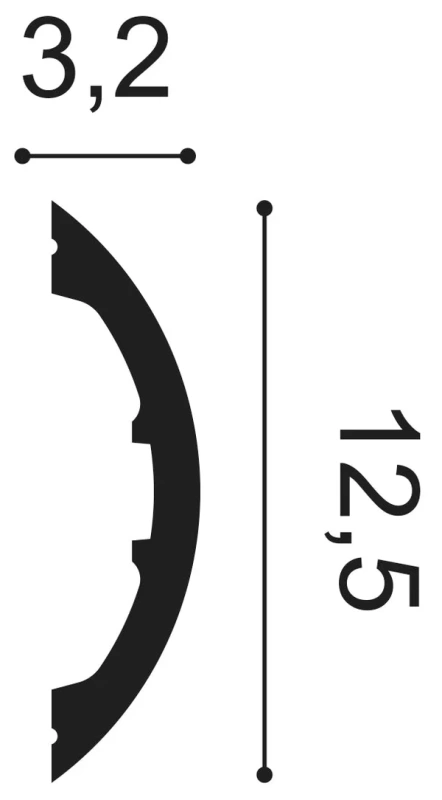 P3070 Lemovacia lišta ORAC DECOR d 200 x v 12,5 x š 3,2 cm 1