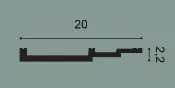 SX181 Rohová lišta ORAC DECOR High Line d 200 x v 20 x š 2,2 cm