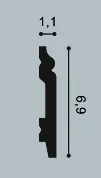 SX165 Podlahová lišta ORAC DECOR Contour d 200 x v 6,9 x š 1,1 cm