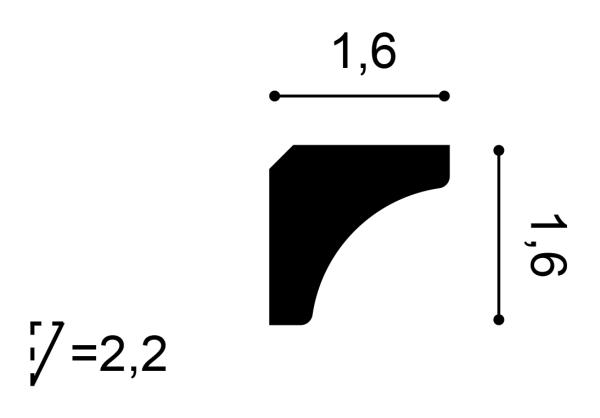 C250F Rohová lišta ORAC DECOR FLEX d 200 x š 1,6 x v 1,6 cm 1