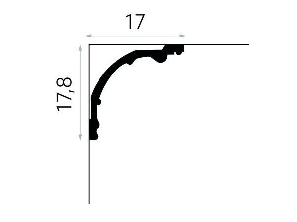 MDA113 Rohová lišta MARDOM DECOR d 240 x v 17 x š 17,8 cm