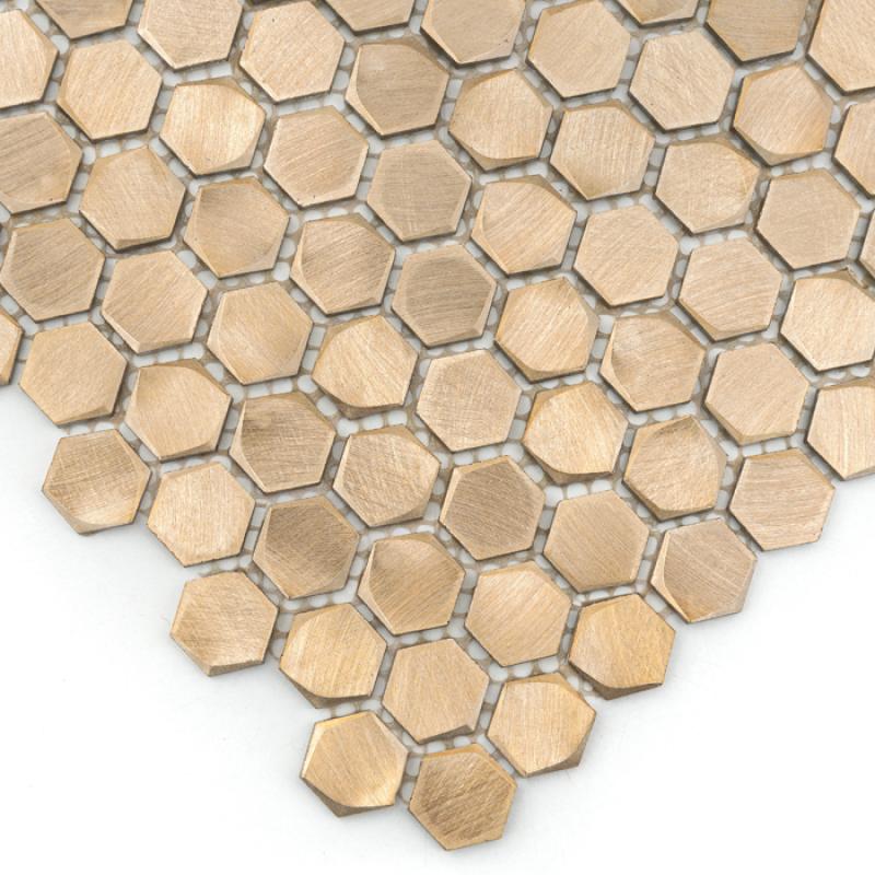 METALLIC Allumi Gold Hexagon 14 Kovová mozaika DUNIN (30x30cm/1ks)