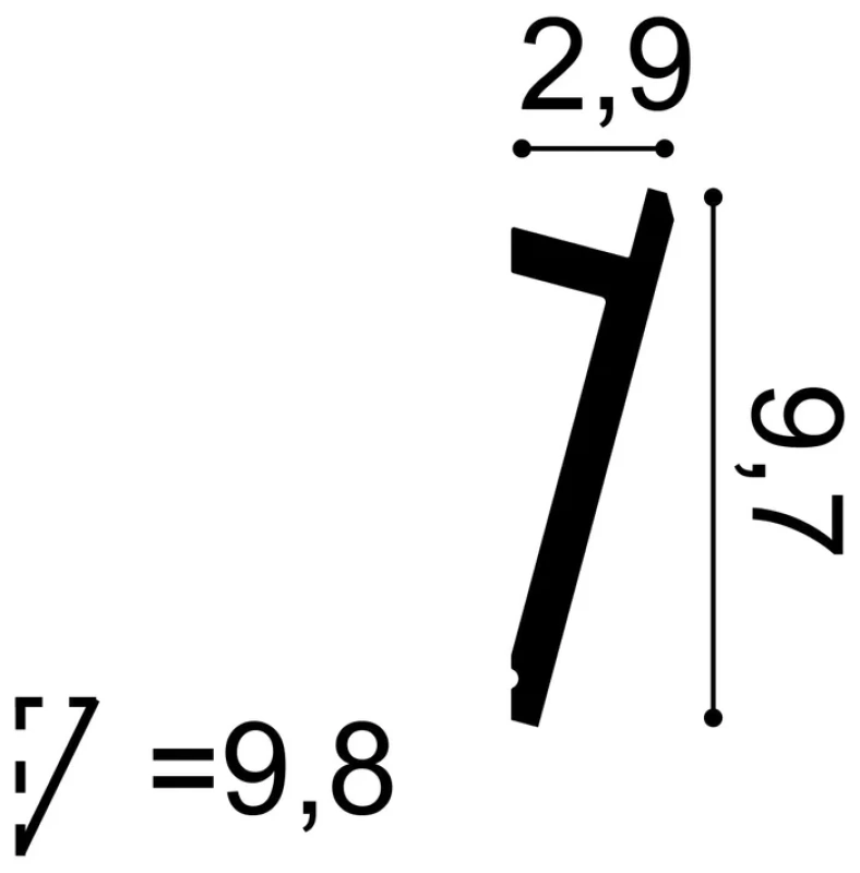 SX179 Lišta pre nepriame osvetlenie ORAC DECOR d 200 x v 2,9 x š 9,7 cm 1