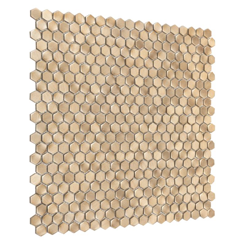 METALLIC Allumi Gold Hexagon 14 Kovová mozaika DUNIN (30x30cm/1ks)
