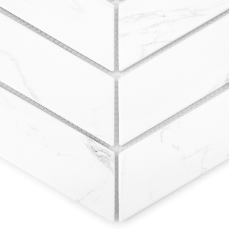 ROYAL CHEVRON Carrara matt Porcelánové mozaiky DUNIN (31,8x22,4cm/1ks) 2