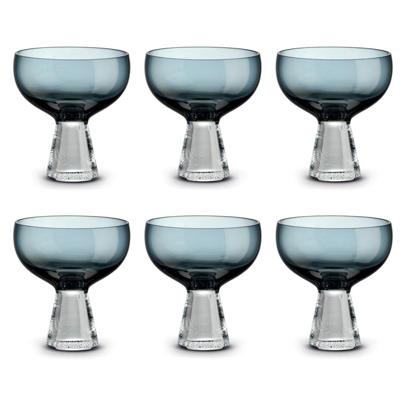 PM0246#DBLU Sklenené poháre na zmrzlinu POZZI Fun-classy (set 6 ks)