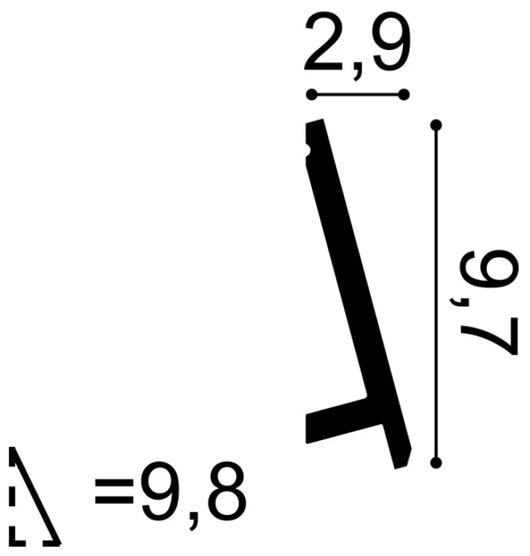 SX179 Lišta pre nepriame osvetlenie ORAC DECOR d 200 x v 2,9 x š 9,7 cm 1