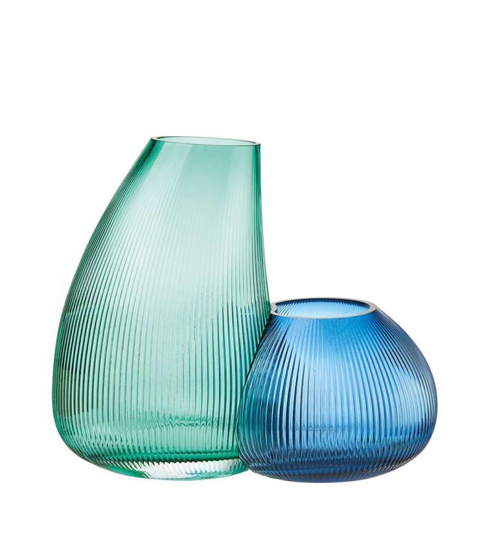 1M275 Designová sklenená váza LNN 16,5 x 17 x 14 h / 19 x 16 x 28 h (32,5x17x28h) cm (2ks)