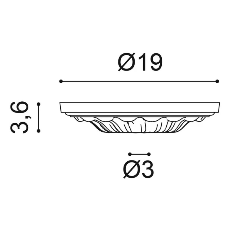 R11 Rozeta ORAC DECOR ø 19 x v 3,6 cm 1