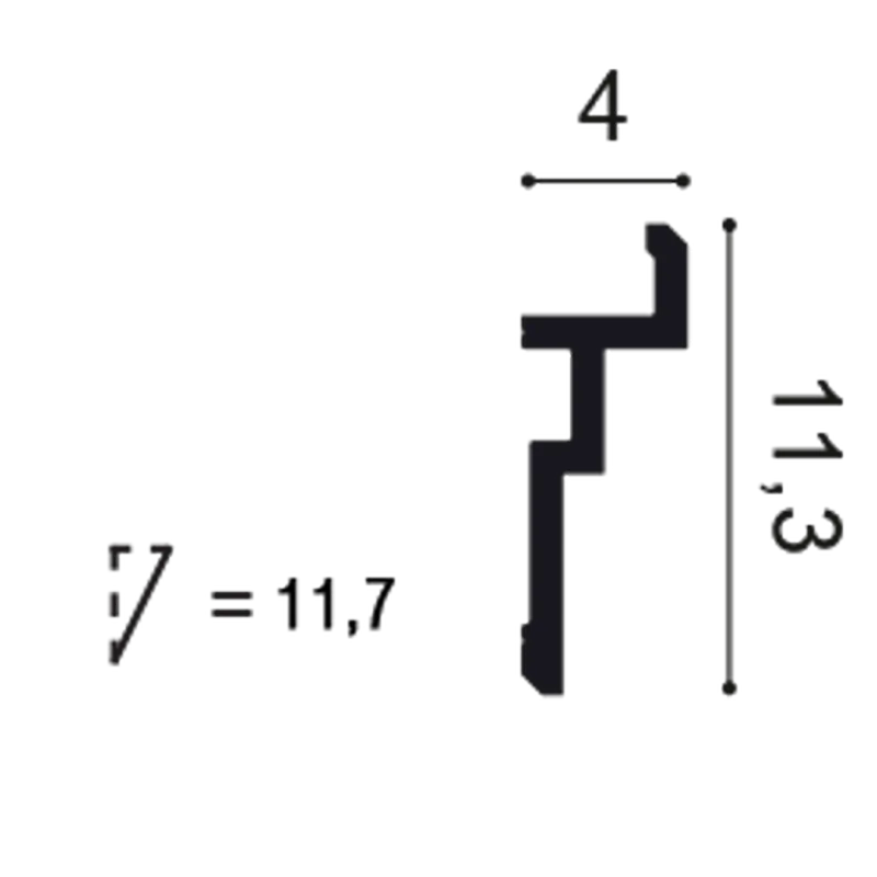 CX196 Lišta pre nepriame osvetlenie ORAC DECOR d 200 x š 4,0 x v 11,3 cm 1