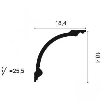 C338 Rohová lišta ORAC DECOR d 200 x š 18,2 x v 18,2 cm 1