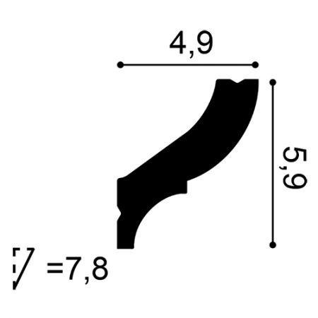 CB502N Stropná lišta ORAC DECOR d 200 x š 4,9 x v 5,9 cm 1