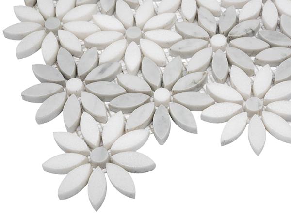 MANORIAL Carrara White Bloom Mramorová mozaika DUNIN (31,5x28,5x1cm/1ks)
