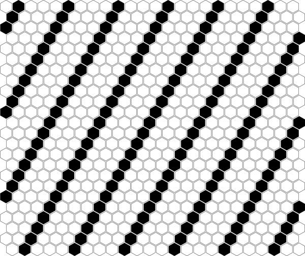 HEXAGONIC Mini Hexagon B&W Lean Premium matt Keramická mozaika DUNIN (26x30cm/1ks)