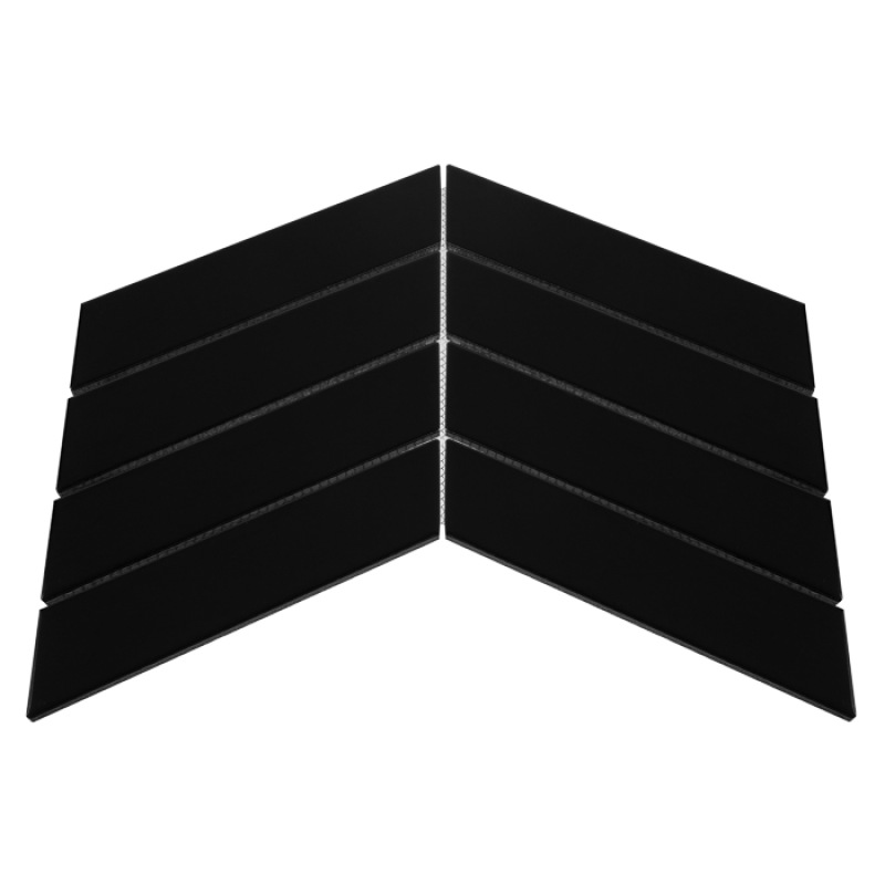 ROYAL CHEVRON Black matt Porcelánové mozaiky DUNIN (31,8x22,4cm/1ks) 2