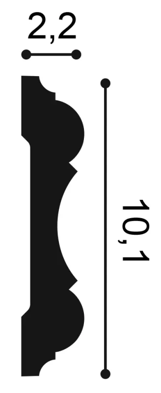 P8040F Lemovacia lišta ORAC DECOR FLEX d 200 x v 10,1 x š 2,2 cm 1