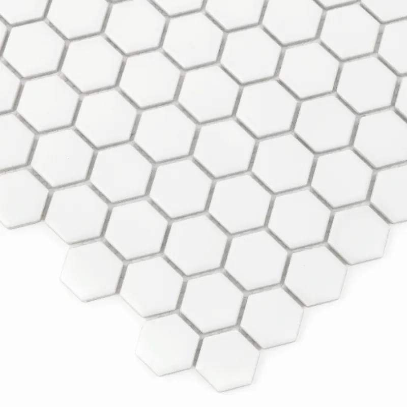 HOUSE LOVES Mini Hexagon White matt Keramická mozaika DUNIN (30x26cm/1ks)