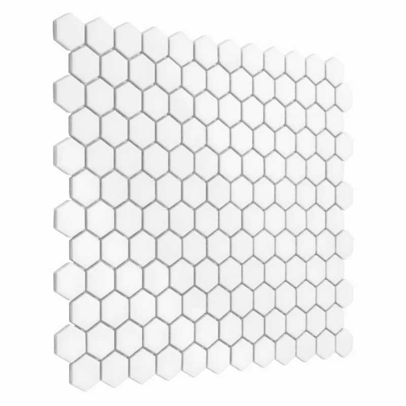 HOUSE LOVES Mini Hexagon White matt Keramická mozaika DUNIN (30x26cm/1ks)