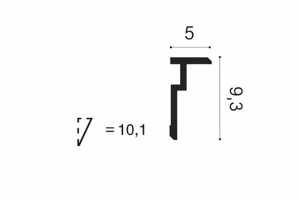 CX197 Lišta pre nepriame osvetlenie ORAC DECOR d 200 x š 5,0 x v 9,3 cm 1