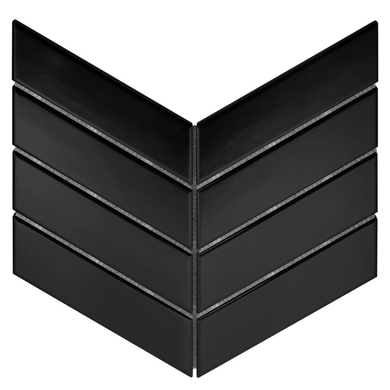ROYAL CHEVRON Black matt Porcelánové mozaiky DUNIN (31,8x22,4cm/1ks) 1