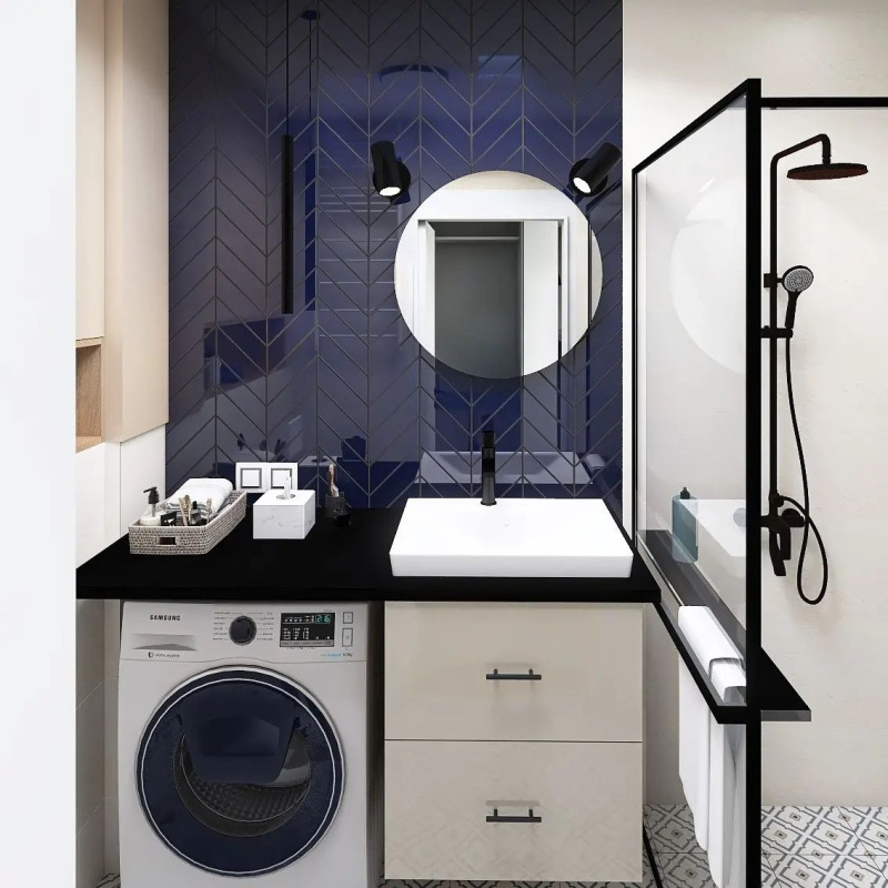 ROYAL CHEVRON Midnight Porcelánové mozaiky DUNIN (31,8x22,4cm/1ks) 1