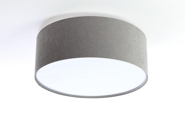 Sivá stropná lampa s velúrovým tienidlom DEKORIKO