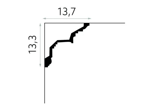 MDA067 Rohová lišta MARDOM DECOR d 240 x v 13,3 x š 13,7 cm