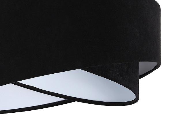 Čierno-biela závesná lampa s velúrovým tienidlom VIVIANA DEKORIKO