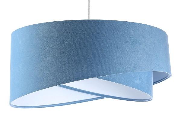 Modrá závesná lampa s velúrovým tienidlom ALISON DEKORIKO