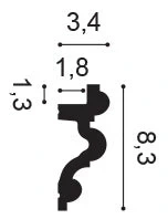 C324 Lišta pre nepriame osvetlenie ORAC DECOR d 200 x š 3,4 x v 8,3 cm 1