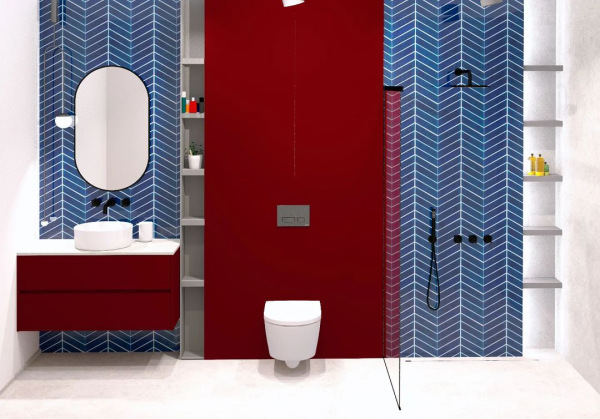 ROYAL CHEVRON Midnight Porcelánové mozaiky DUNIN (31,8x22,4cm/1ks) 6