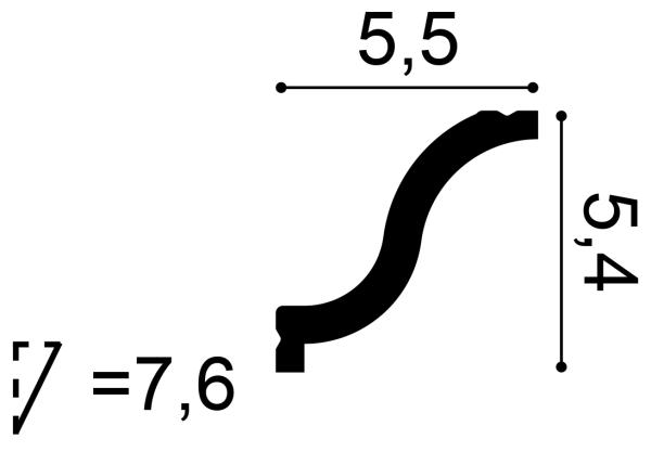 CX108 Rohová lišta ORAC DECOR d 200 x š 5,5 x v 5,4 cm 1
