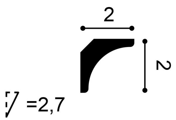 CX133 Rohová lišta ORAC DECOR d 200 x š 2,0 x v 2,0 cm 1
