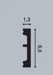 SX157 Podlahová lišta ORAC DECOR Square d 200 x v 6,6 x š 1,3 cm