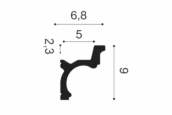 C328 Lišta pre nepriame osvetlenie ORAC DECOR d 200 x š 6,8 x v 9 cm 1