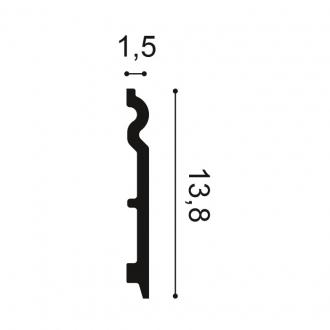 SX138F Podlahová lišta ORAC DECOR Flex d 200 x v 13,8 x š 1,5 cm