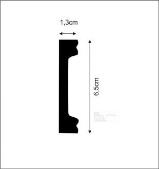 Podlahová lišta DX157-2300 ORAC DECOR d 230 x v 6,6 x š 1,3 cm